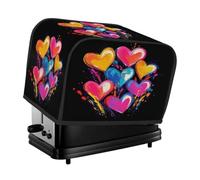 Copertura per tostapane a 2 fette, impermeabile, protettiva, per San Valentino, con cuori colorati, per piccoli elettrodomestici, protezione da polvere e impronte digitali