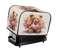 Copertura per tostapane a 2 fette, impermeabile, protettiva per San Valentino, con orsetti carini, copertura per piccoli elettrodomestici, protezione da polvere e impronte digitali