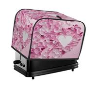 Copertura per tostapane a 2 fette, impermeabile, protettiva, per San Valentino, con texture a cuori rosa, copertura per piccoli elettrodomestici per protezione da polvere e impronte digitali