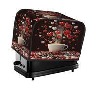 Copertura per tostapane a 2 fette, impermeabile, protettiva per tazza da caffè con cuori, romantica, per San Valentino, per piccoli elettrodomestici, protezione da polvere e impronte digitali