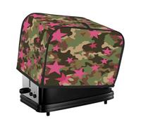 Copertura per tostapane a 2 fette, mimetica verde, stelle rosa, con anello per appendere il pane, protezioni per piccoli elettrodomestici da cucina, protezione dalle impronte digitali (solo copertura)