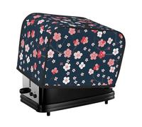 Copertura per tostapane a 2 fette, motivo fiori di pesco1, impermeabile, con tasche per piccoli elettrodomestici da cucina, protezione dalle impronte digitali, lavabile in lavatrice