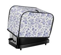 Copertura per tostapane a 2 fette, motivo floreale e farfalla, impermeabile, con tasche per piccoli elettrodomestici da cucina, protezione dalle impronte digitali, lavabile in lavatrice