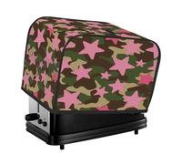 Copertura per tostapane a 2 fette, motivo mimetico, stelle rosa, marrone e verde, con anello per appendere il pane, protezioni per piccoli elettrodomestici da cucina, protezione dalle impronte digital