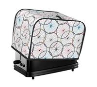Copertura per tostapane a 2 fette, motivo ruota di bicicletta, impermeabile, con tasche, per piccoli elettrodomestici da cucina, protezione dalle impronte digitali, lavabile in lavatrice