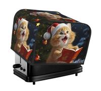 Copertura per tostapane a 4 fette, con simpatico gatto che canta canti natalizi per pane, tostapane, forno, antipolvere, lavabile, per cucina, piccoli elettrodomestici, protezione per sala da pranzo