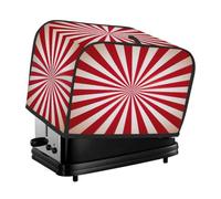 Copertura per tostapane a 4 fette, design Retro Rays Red Sun Radial Lines, piccola copertura per macchina del pane con tasche, protezione da polvere e impronte digitali.