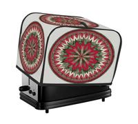 Copertura per tostapane a 4 fette di Natale, con stelle rosse e verdi, copertura antipolvere per macchina del pane, piccolo elettrodomestico da cucina