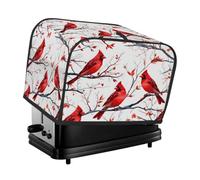 Copertura per tostapane a 4 fette, impermeabile, protettiva per il pane, uccello cardinale rosso nei rami, copertura per piccoli elettrodomestici per protezione da polvere e impronte digitali