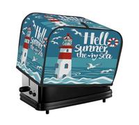 Copertura per tostapane a 4 fette, impermeabile, protettiva per la macchina del pane con acquarelli con faro di gabbiano a tema nautico, copertura per piccoli elettrodomestici per protezione da