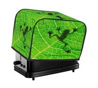 Copertura per tostapane a 4 fette, impermeabile, protettiva per la macchina del pane, con sagoma di rana e ombra sulla foglia, copertura per piccoli elettrodomestici per protezione da polvere e