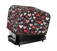 Copertura per tostapane a 4 fette, impermeabile, protettiva, per San Valentino, con cuori colorati, per proteggere la polvere e le impronte digitali