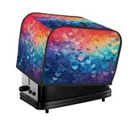 Copertura per tostapane a 4 fette, impermeabile, protettiva, per San Valentino, con cuori rossi e blu, per proteggere la polvere e le impronte digitali