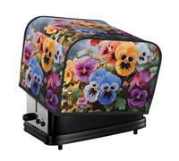 Copertura per tostapane a 4 fette, motivo fiori di viola del pensiero, antipolvere, lavabile, per cucina, piccoli elettrodomestici, protezione per sala da pranzo, casa, tavolo, idea regalo