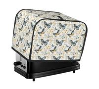 Copertura per tostapane blu chiaro con stampa a farfalla, 2 fette, con tasche, per piccoli elettrodomestici da cucina, protezione dalle impronte digitali, lavabile in lavatrice