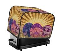 Copertura per tostapane Boho con uova di Pasqua su raggi dorati, copertura antipolvere per macchina del pane, piccolo elettrodomestico da cucina