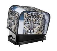 Copertura per tostapane con motivo leopardo delle nevi dagli occhi azzurri, copertura trapuntata per tostapane, copertura antipolvere universale per piccoli elettrodomestici da cucina, con manico