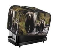 Copertura per tostapane con scritta "Mother Bear and Her Cubs", copertura trapuntata per tostapane a 2 fette, copertura antipolvere per piccoli elettrodomestici, lavabile, per la cucina, per piccoli