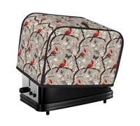 Copertura per tostapane con stampa a farfalla rossa cardinale, 2 fette, con tasche, per piccoli elettrodomestici da cucina, protezione dalle impronte digitali, lavabile in lavatrice