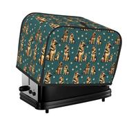 Copertura per tostapane con stampa di famiglia di pastori tedeschi, 2 fette, con tasche, per piccoli elettrodomestici da cucina, protezione dalle impronte digitali, lavabile in lavatrice