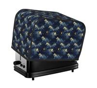 Copertura per tostapane con stampa di lupo e cielo notturno al chiaro di luna, 2 fette, con tasche, per piccoli elettrodomestici da cucina, protezione dalle impronte digitali, lavabile in lavatrice