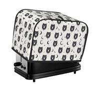 Copertura per tostapane con stampa di testa di lupo e luna, 2 fette, con tasche, per piccoli elettrodomestici da cucina, protezione dalle impronte digitali, lavabile in lavatrice