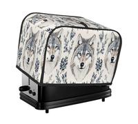 Copertura per tostapane con tre teste di lupo 2 fette di piccolo elettrodomestico da cucina con tasche antipolvere e anti-impronte digitali