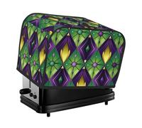 Copertura per tostapane Mardi Gras Fleur De Lis, 2 fette, colorata a zigzag, con tasca, antimacchia, antipolvere, protezione per piccoli elettrodomestici da cucina