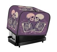 Copertura per tostapane vintage romantica, motivo scheletri innamorati, 2 fette di copertura antipolvere per macchina del pane, piccolo elettrodomestico da cucina