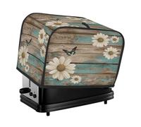 Copertura per tostapane vintage rustica in legno con motivo floreale e farfalla, copertura antipolvere per macchina del pane, piccolo elettrodomestico da cucina
