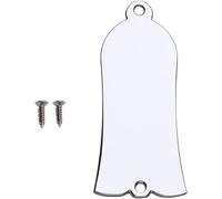 Copertura per truss rod per chitarra, a 2 fori, in metallo, con viti, a forma di campana, per chitarra Les Paul LP SG, parti di ricambio (cromato)