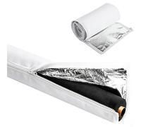 Copertura per tubo CA foderata in alluminio, 26 x 183 cm, resistente alle | Composto a 3 strati, interno in foglio di alluminio, cotone perlato, esterno 600D, riduce la perdita di energia