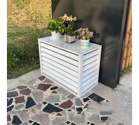 Copertura per unità AC da esterno con ripiano portaoggetti per attrezzi e piante, protezione per recinzione, resistente agli agenti atmosferici tutto l'anno