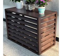 Copertura per unità esterna Mini Split Condensatore AC Unit Fence per nascondere condizionatore d'aria Copertura condensatore AC in alluminio 1.5p/3p tetto piatto marrone 100x50x70cm/40x20x28in