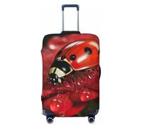 Copertura per valigia alla moda con stampa di coccinelle, protezione per bagagli personalizzata per viaggi e affari, Nero , M