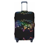 Copertura per valigia colorata con note musicali, coperture per valigie per bagagli, mantiene il tuo bagaglio sicuro ed elegante, coperture per bagagli per valigie approvate Tsa