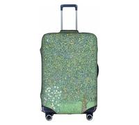Copertura per valigia, con cespugli di rose sotto gli alberi, elastica, lavabile, antigraffio, adatta per valigie e trolley, 45-81 cm, bianco, L