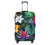 Copertura per valigia, con foglie di palma e fiori, copertura elastica per bagagli Tropivcal Jungle, antigraffio, antipolvere, adatta per bagagli da 56 a 61 cm, Multicolore, XL