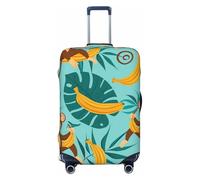 Copertura per valigia, con foglie di palma scimmia, graziosa copertura elastica per bagagli, antigraffio, antipolvere, adatta per bagagli da 56 a 61 cm, Multicolore, XL