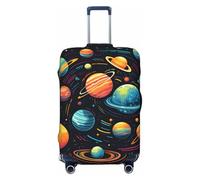 Copertura per valigia con sistema solare, protezione per bagagli, Space Planet, copertura elastica per bagagli, antigraffio, antipolvere, adatta per bagagli da 56 a 61 cm, Multicolore, M