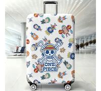 Copertura per valigia con stampa allover Chibi One Piece Crew, pelle protettiva elastica per bagagli, protettore da viaggio anti-polvere per i pirati del cappello di paglia L,M,S,XLPoliestere