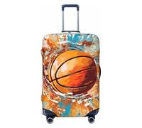 Copertura per valigia da basket ad acquerello, protezione per bagagli, elastica per palloni sportivi, antigraffio, antipolvere, adatta per bagagli da 56 a 61 cm, Multicolore, XL