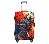Copertura per valigia da basket vintage, protezione per bagagli, elastica per palloni sportivi, antigraffio, antipolvere, adatta per bagagli da 56 a 61 cm, Multicolore, M