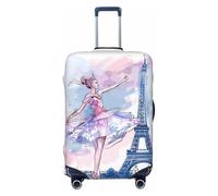 Copertura per valigia da ragazza Torre Eiffel, copertura elastica per bagagli ad acquerello Parigi, antigraffio, antipolvere, adatta per bagagli da 56 a 61 cm, Multicolore, S