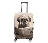 Copertura per valigia elastica, protezione per valigia lavabile, coperture per bagagli da viaggio con cane che legge il giornale, coperture per bagagli a mano, protezione antigraffio, 19-32 pollici L