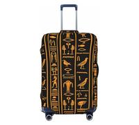 Copertura per valigia, motivo geroglifico dell'antico Egitto, copertura per bagagli elastica vintage, antigraffio, antipolvere, adatta per bagagli da 56 a 61 cm, Multicolore, S