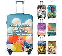 Copertura per Valigia Personalizzata Protettore da Viaggio con Foto, Nome e Testo, Doppia Faccia Design Differente Coprivaligie, Elasticizzata Lavabile Anti-Graffio Coperture per Bagaglio