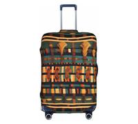 Copertura per valigie africana classica con stampa intrecciata, protezione da viaggio adatta per bagagli da 45,7 a 81,7 cm, bianco, XL