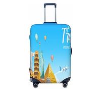 Copertura per valigie altamente elastica in spandex, adatta per valigie da 45,7 a 53,3 cm, stampa Let's Go Travel and Tourism, bianco, M