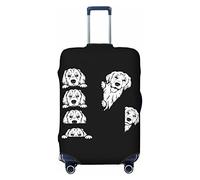 Copertura per valigie altamente elastica in spandex, misura media, adatta a Golden Retriever da 56 a 61 cm con stampe ad angolo, bianco, M